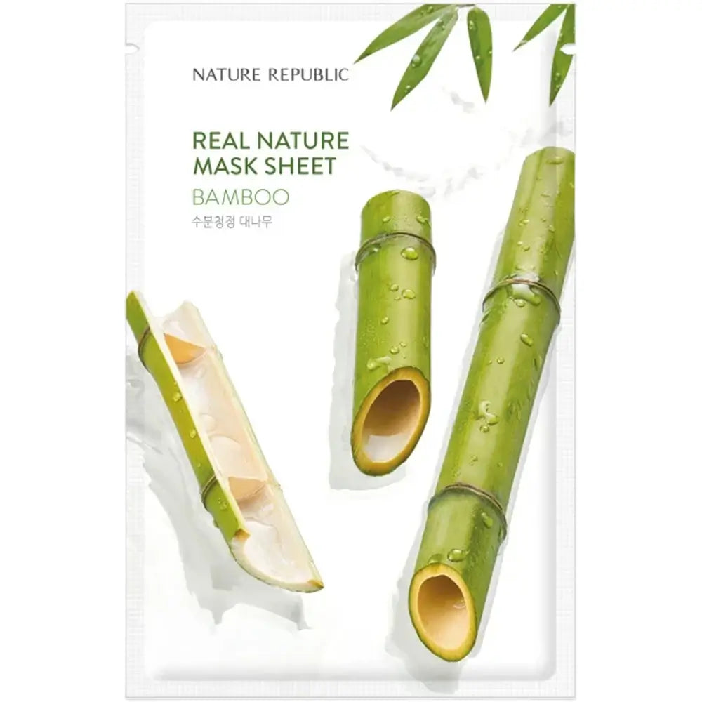 NATURE REPUBLIC Real Nature Bambus Maske - Intensive Feuchtigkeitspflege und Beruhigung, 23g