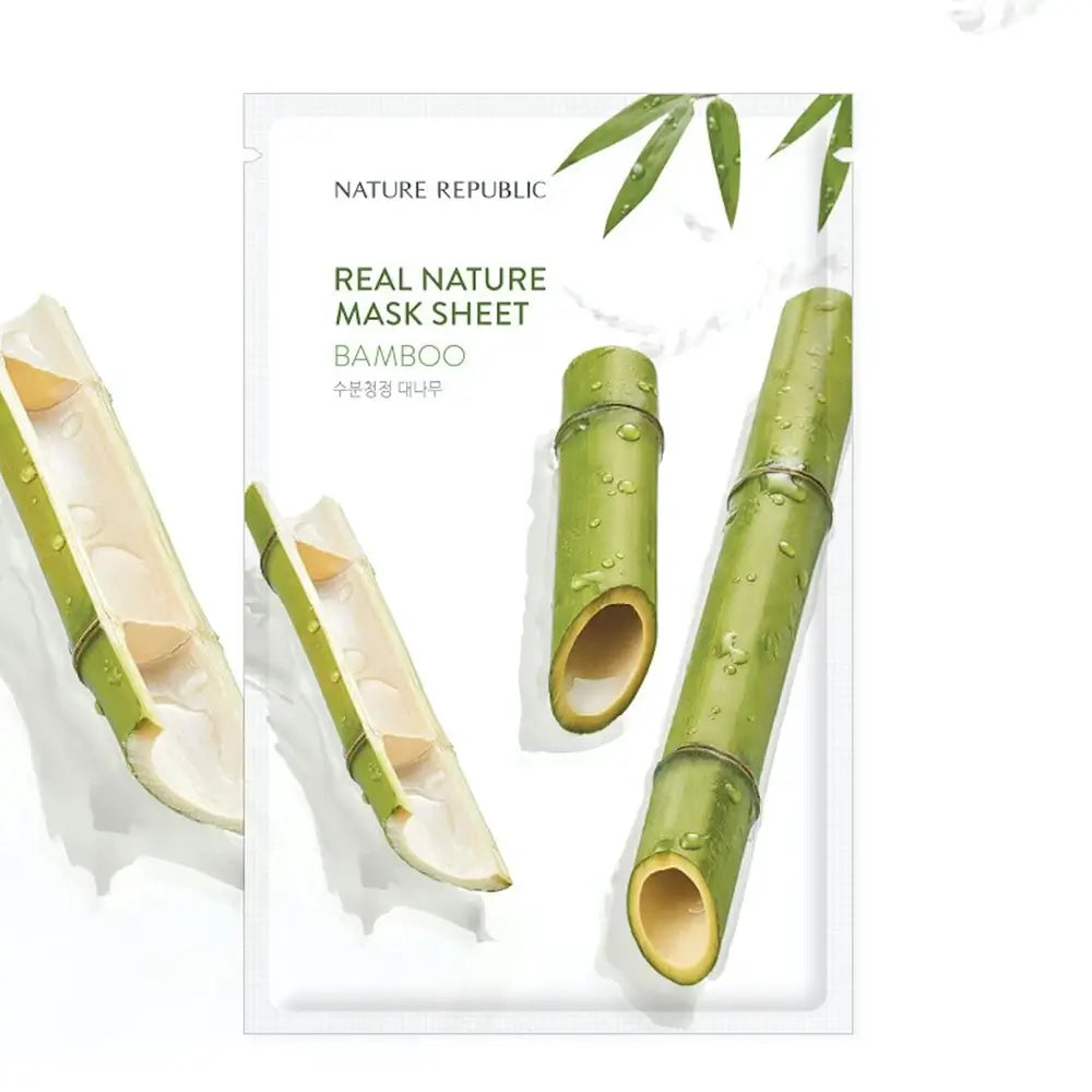 NATURE REPUBLIC Real Nature Bambus Maske - Intensive Feuchtigkeitspflege und Beruhigung, 23g