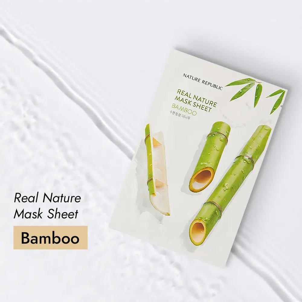 NATURE REPUBLIC Real Nature Bambus Maske - Intensive Feuchtigkeitspflege und Beruhigung, 23g