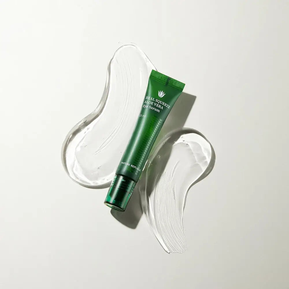 NATURE REPUBLIC Real Squeeze Aloe Vera Augen-Serum - Intensive Feuchtigkeit und Anti-Falten, 15 ml