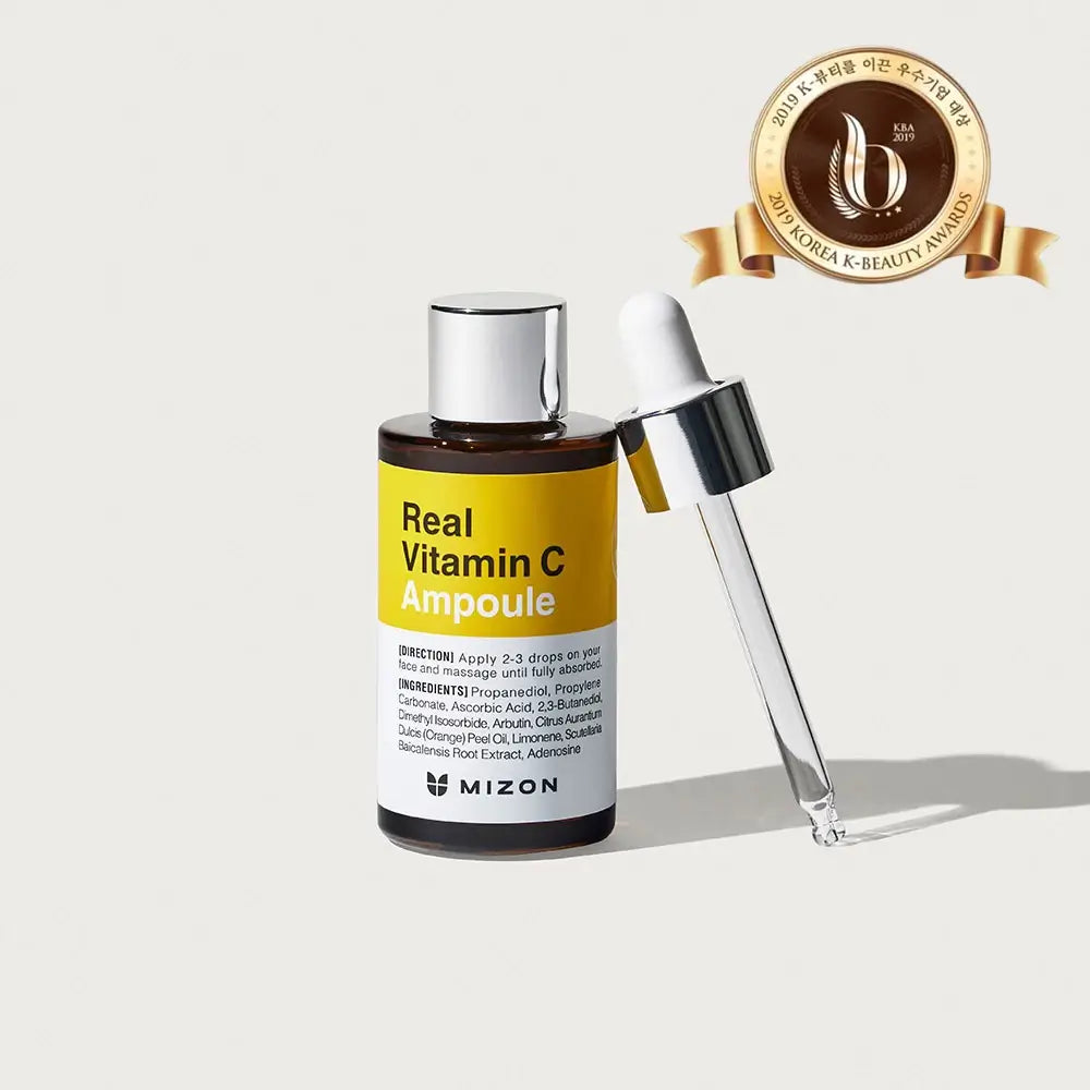 MIZON Real Vitamin C Ampoule - Hautserum mit reinem Vitamin C und Arbutin zur Aufhellung und zum Schutz vor oxidativem Stress - 30 ml