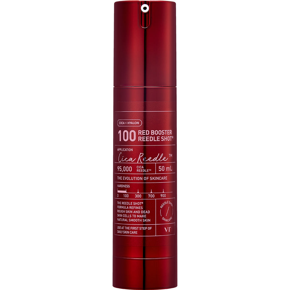 VT COSMETICS Red Booster Reedle Shot 100 - Gesichtsserum mit Niacinamid und Arbutin zur Aufhellung des Hauttons und Minderung von Pigmentflecken - 50 ml
