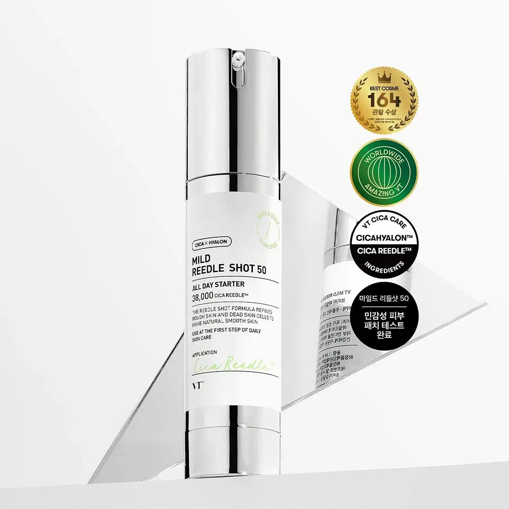 VT COSMETICS Reedle Shot 50 - Gesichtsserum mit Centella Asiatica Extrakt und Niacinamid zur Reduzierung von Entzündungen und zur Aufrechterhaltung der Hautschutzbarriere - 50 ml