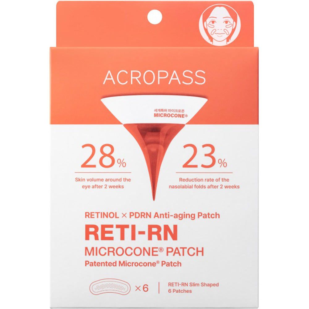 ACROPASS Reti-Rn Microcone Patch Slim Type - plasturi formulati cu retinol si PDRN, care contribuie la reducerea aspectului ridurilor si la mentinerea fermitatii pielii - 6 buc