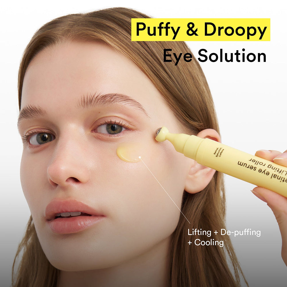 ABIB Retinal Eye Serum Lifting Roller - ser de ochi formulat cu retinal si cafeina, care contribuie la imbunatatirea aspectului zonei delicate din jurul ochilor si la metinerea aspectului odihnit - 15 ml