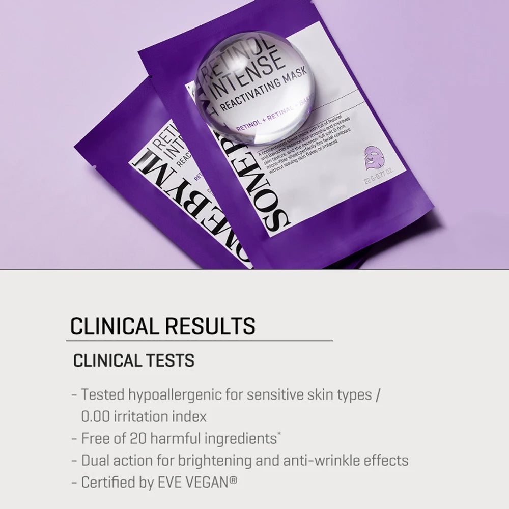 SOME BY MI Retinol Intense Revitalisierende Maske - Gesichtsmaske mit Retinol und Centella Asiatica zur Verbesserung der Hauttextur und Beruhigung der Haut - 22 g