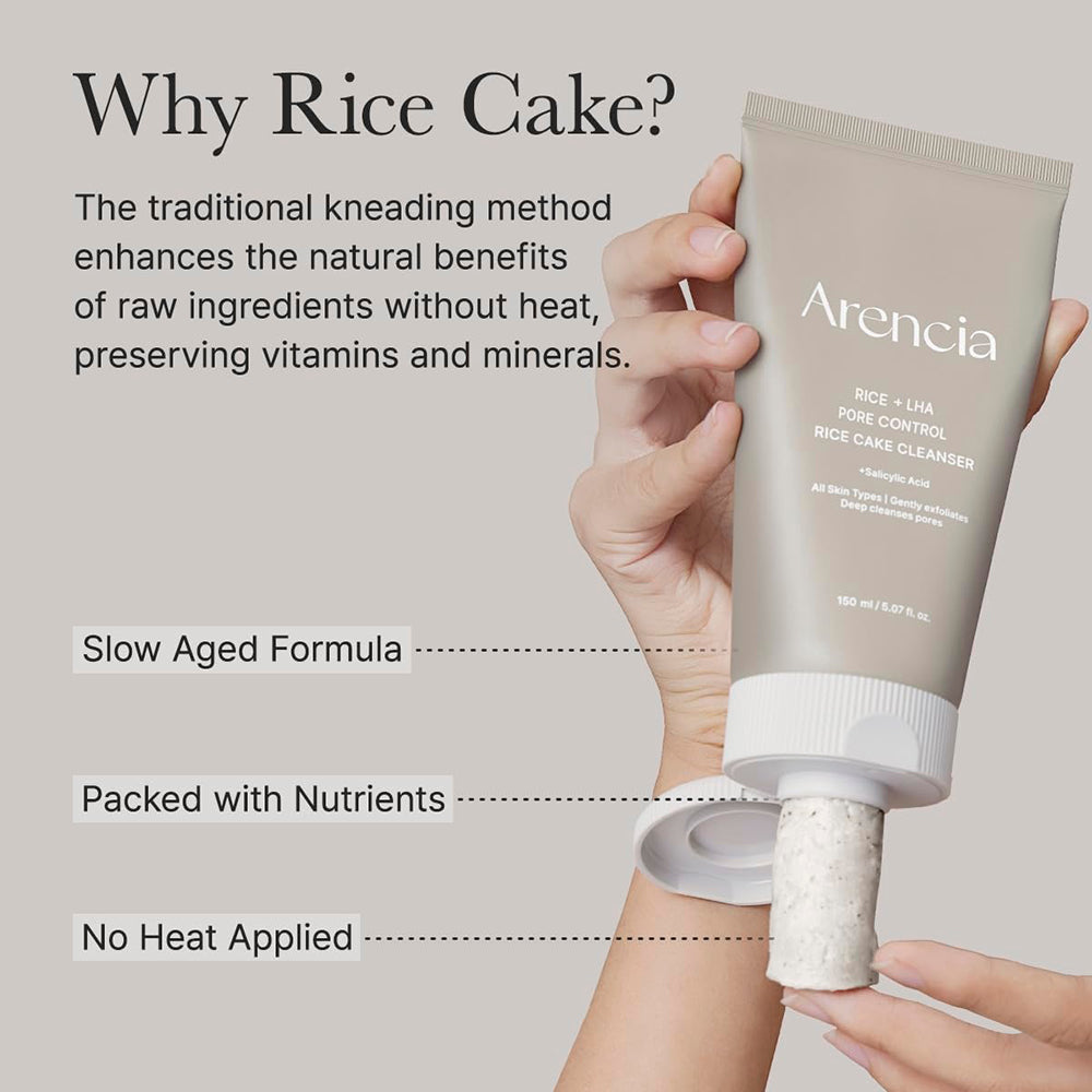 ARENCIA Rice+LHA Pore Control Rice Cake Clenaser, 150 gr
