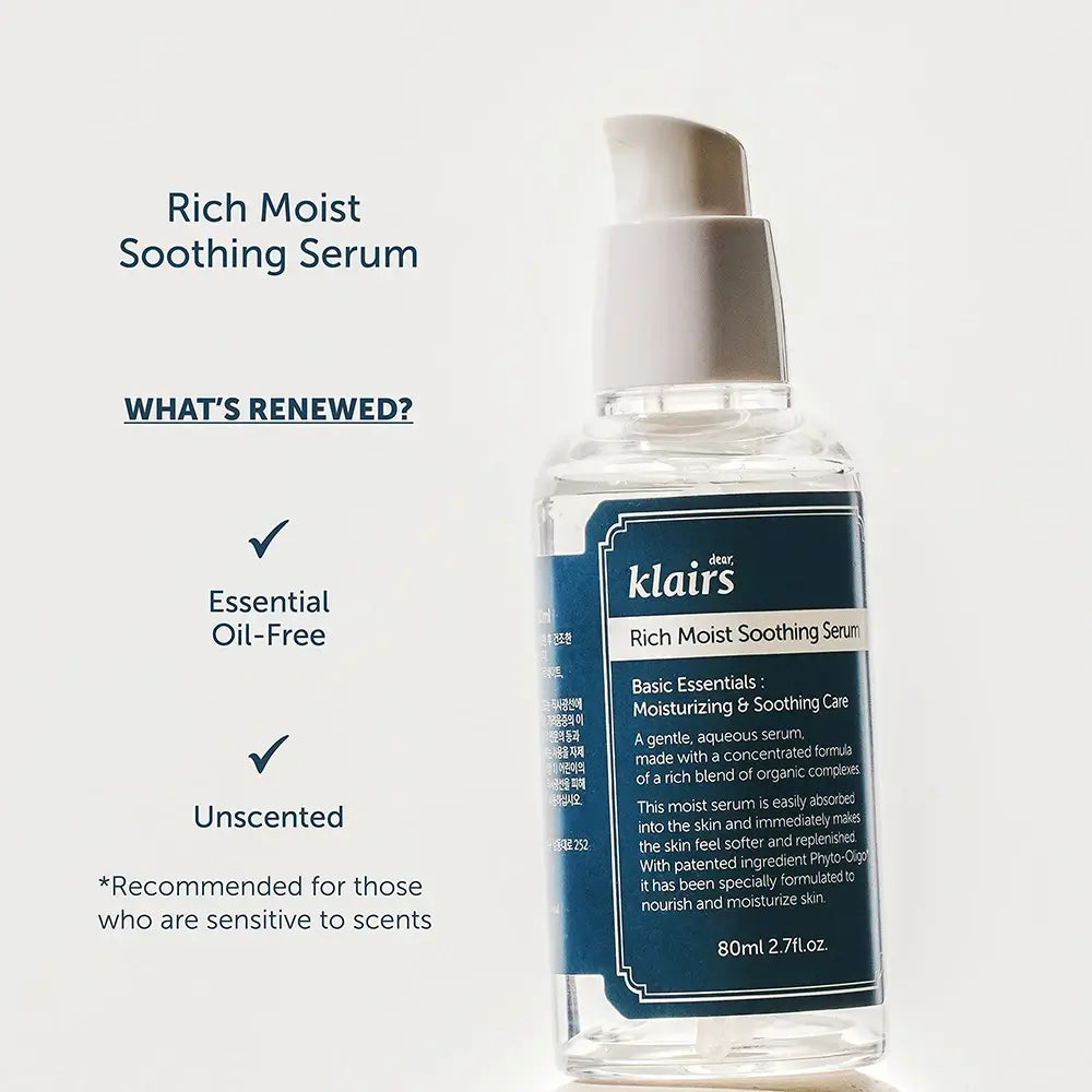 Dear Klairs Rich Moist Gesichtsserum - intensive Beruhigung und Feuchtigkeit für empfindliche Haut, 80 ml