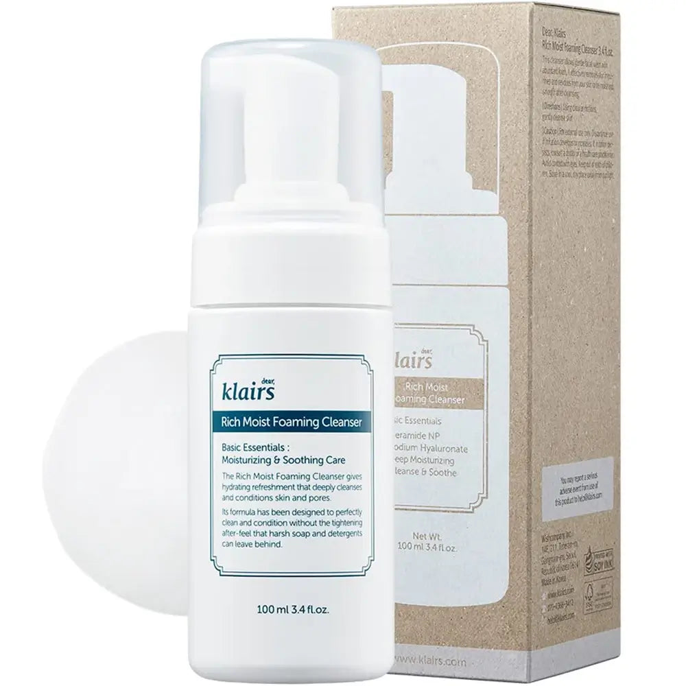Dear Klairs Rich Moist Spuma de Curatare pentru Fata Hidratare si Curatare Profunda, 100 ml