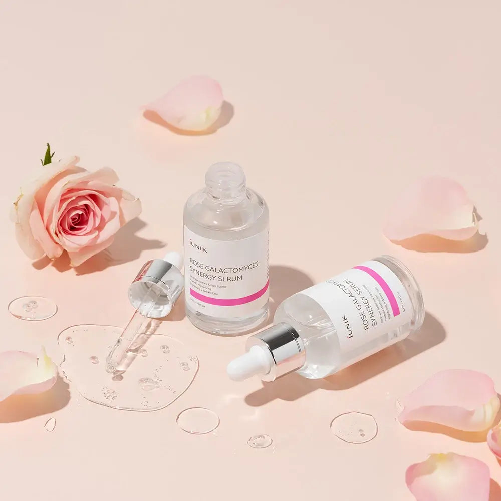 IUNIK Rose Galactomyces Synergy - Gesichtsserum mit fermentiertem Galactomyces-Filtrat und Provence-Rosenwasser, das zur Kontrolle des Sebumgleichgewichts, zur Reduzierung der Porengröße und zur sofortigen Feuchtigkeitsversorgung beiträgt - 5