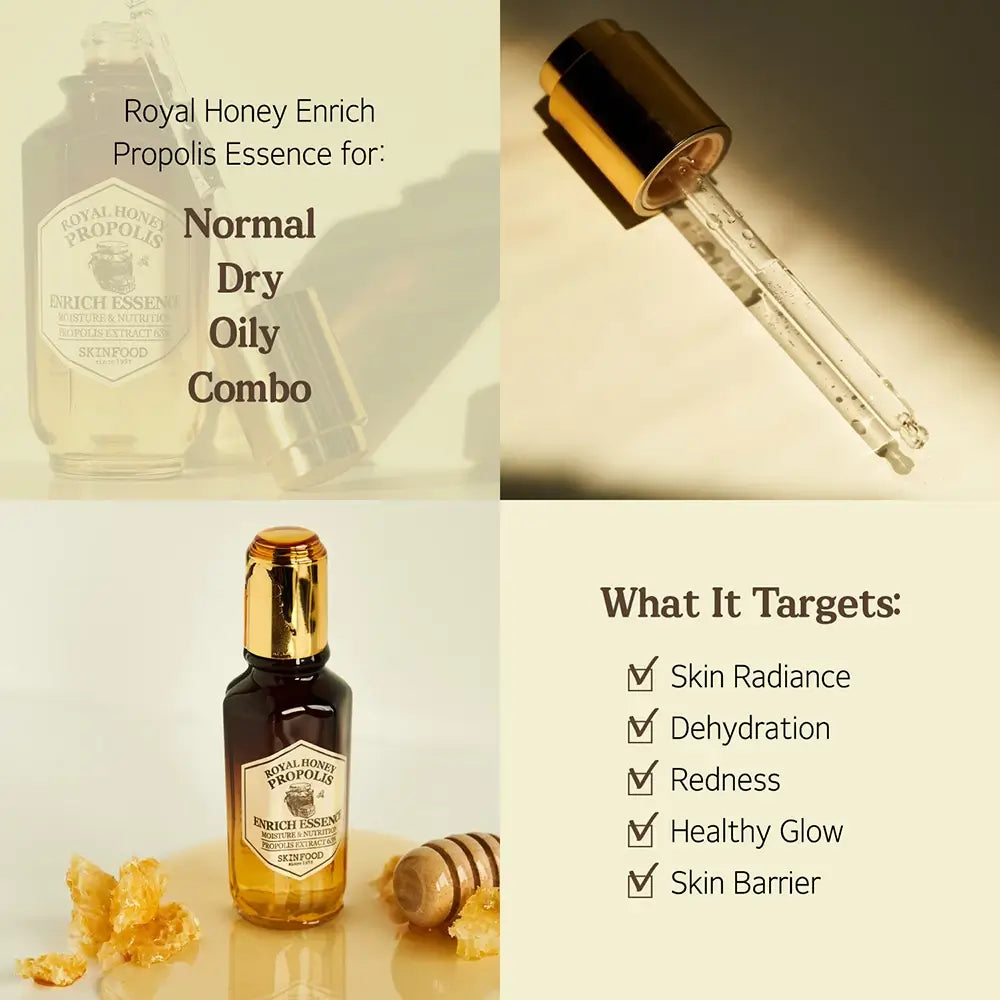 SKINFOOD Royal Honey Propolis Essenz - Intensive Feuchtigkeitspflege & Beruhigung, 50 ml