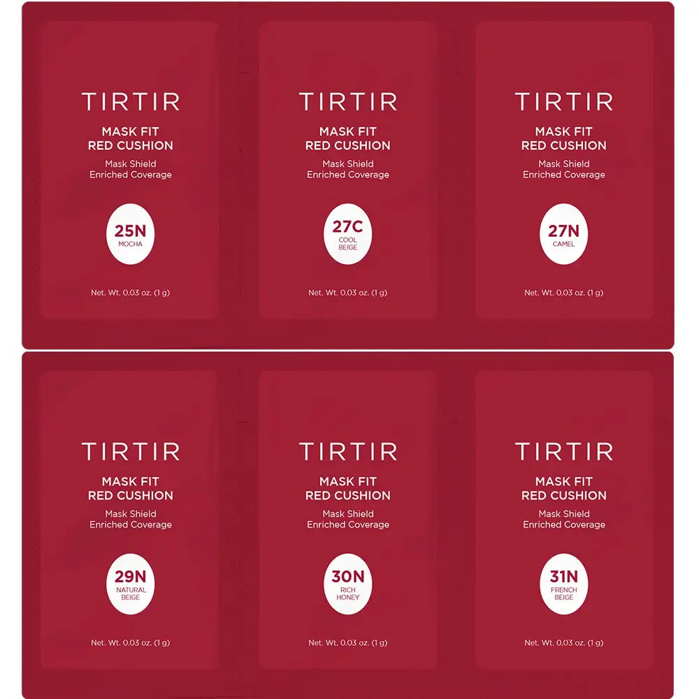 TIRTIR Mask Fit Red Cushion Kit - Kompakt-Foundation formuliert mit Antioxidantien und mattierendem Puder - 25N-31N
