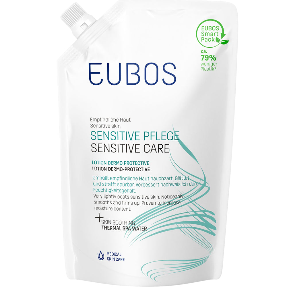 EUBOS Sensitive Care Lotion Dermo Protective - Körperlotion formuliert mit mineralreichem Thermalwasser und Macadamiaöl, die dazu beiträgt, die Haut gut mit Feuchtigkeit zu versorgen und den Hautkomfort zu erhalten - 400 ml