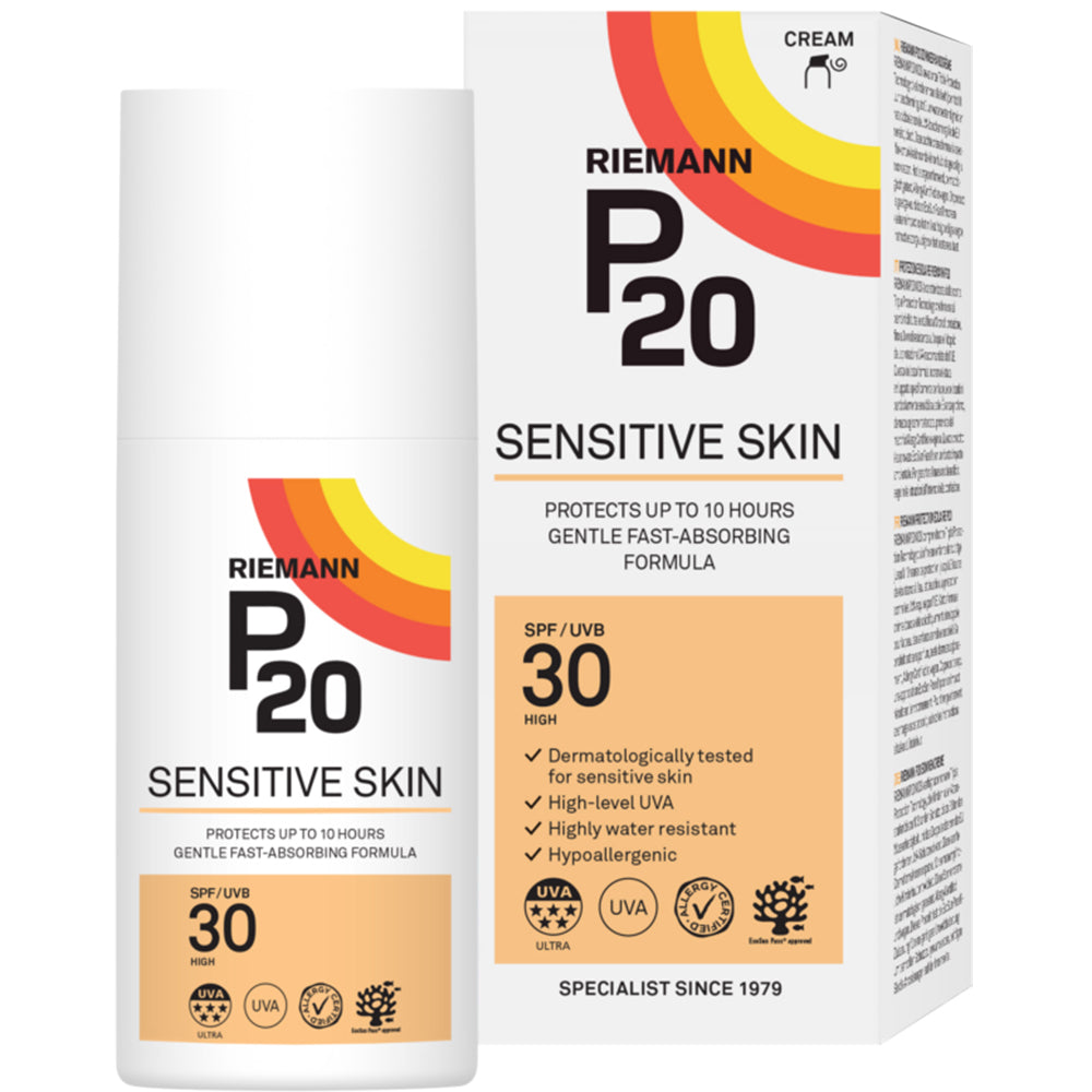 RIEMANN P20 Sensitive, 200 ml - Körpercreme mit LSF 30 für empfindliche Haut, Outdoor