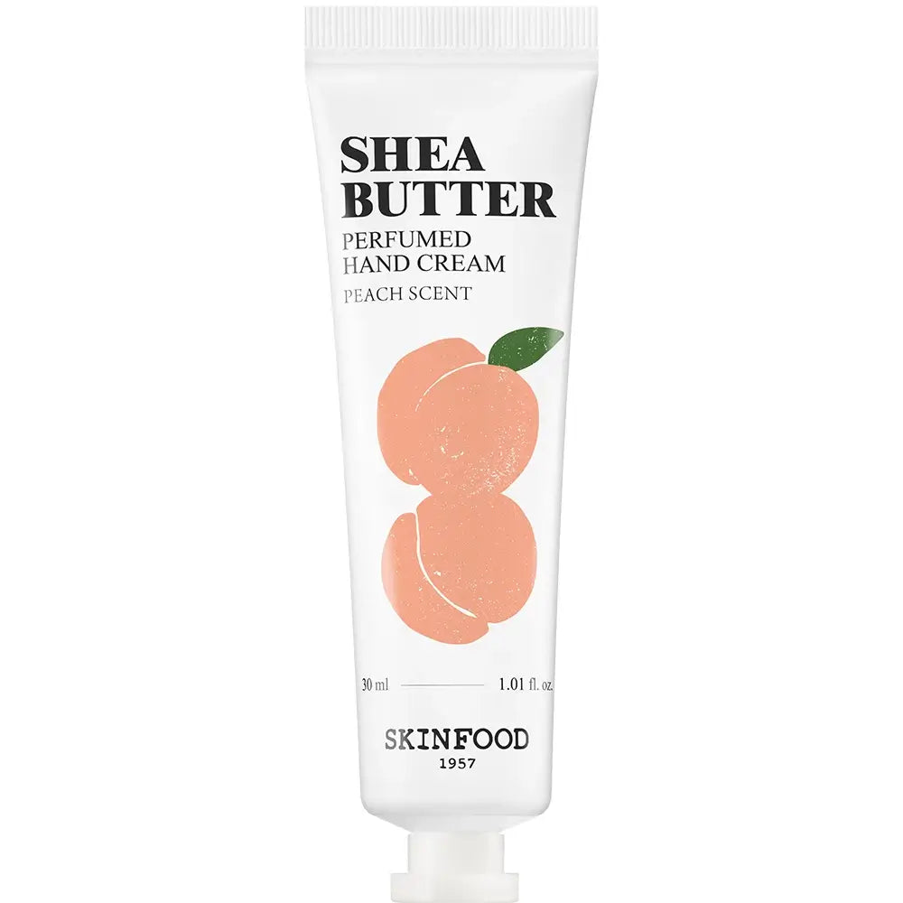 SKINFOOD Sheabutter Handcreme Pfirsichduft - Intensive Feuchtigkeitsversorgung und Regeneration, 30 ml
