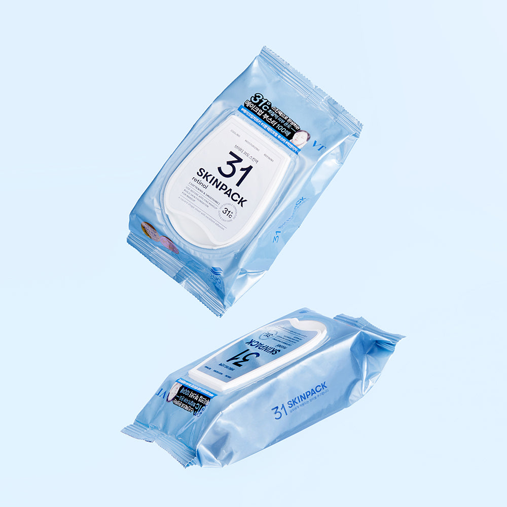 VT COSMETICS Skin Pack Sheet Mask Retinol - Gesichtsmaske mit Retinol und Hyaluronsäure für Feuchtigkeit und Hautkomfort - 100 Stück