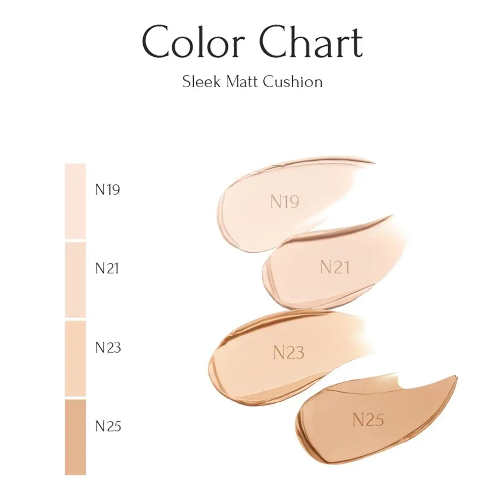 MUZIGAE MANSION Sleek Matt Cushion Fond de Teint Cushion N23 - Hoher UV-Schutz und mattierender Effekt, 15 g
