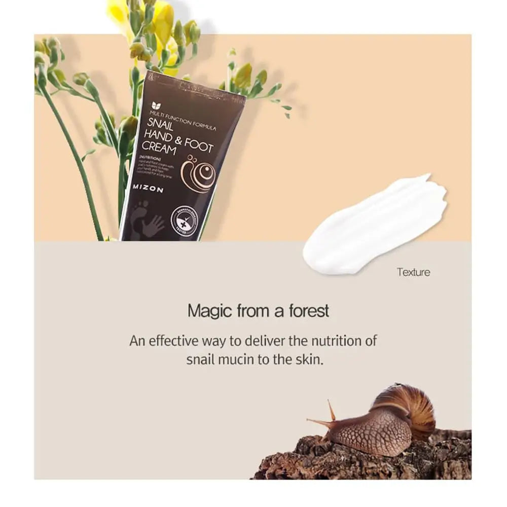 Mizon Snail Hand- und Fußcreme Reparierende Intensivpflege - Feuchtigkeit und Regeneration mit Schneckenextrakt, 100 ml