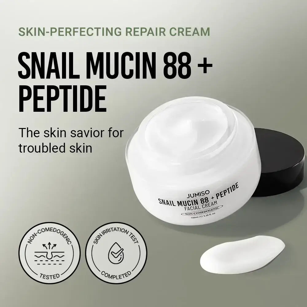 Jumiso Schneckenschleim 88 + Peptid Gesichtscreme - Intensive Feuchtigkeit und Regeneration, 100 ml