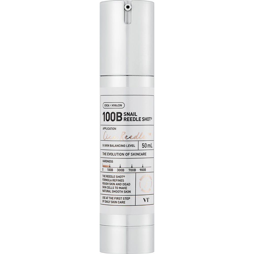 VT COSMETICS Snail Reedle Shot 100B - Gesichtsserum mit Schneckensekret-Filtrat und Centella Asiatica Extrakt zur Hauterneuerung und Texturverbesserung - 50 ml