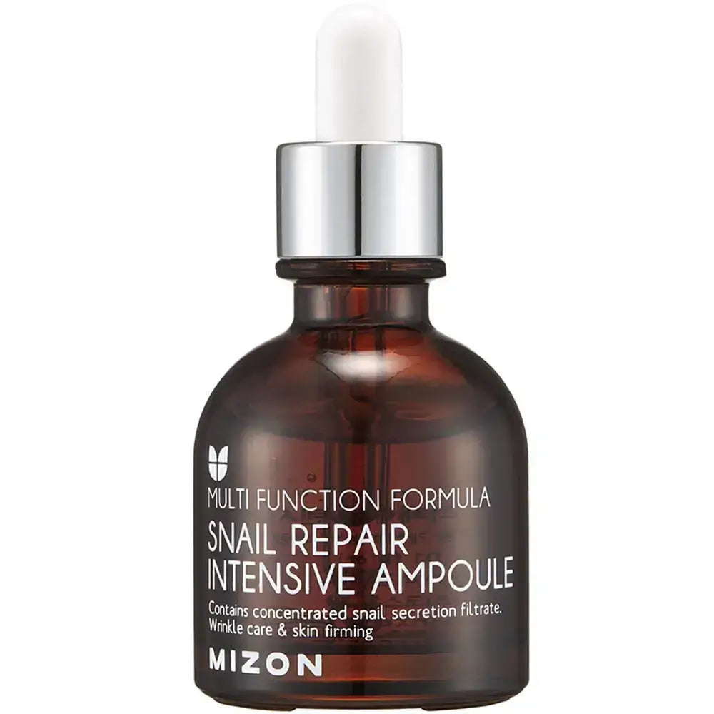 MIZON Snail Repair Intensive Ampoule - Gesichtsserum mit Schneckensekret-Filtrat und Hyaluronsäure zur Hautregeneration und Feuchtigkeitspflege - 30 ml