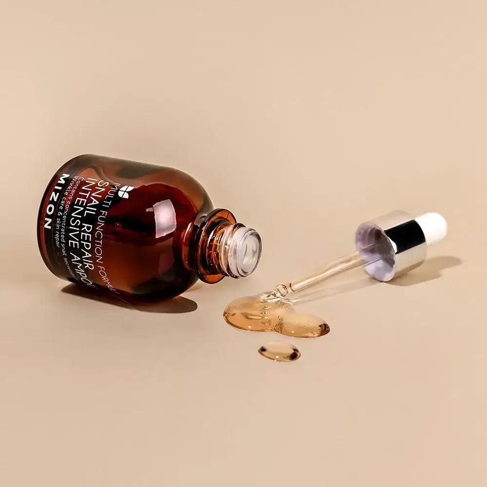 MIZON Snail Repair Intensive Ampoule - Gesichtsserum mit Schneckensekret-Filtrat und Hyaluronsäure zur Hautregeneration und Feuchtigkeitspflege - 30 ml