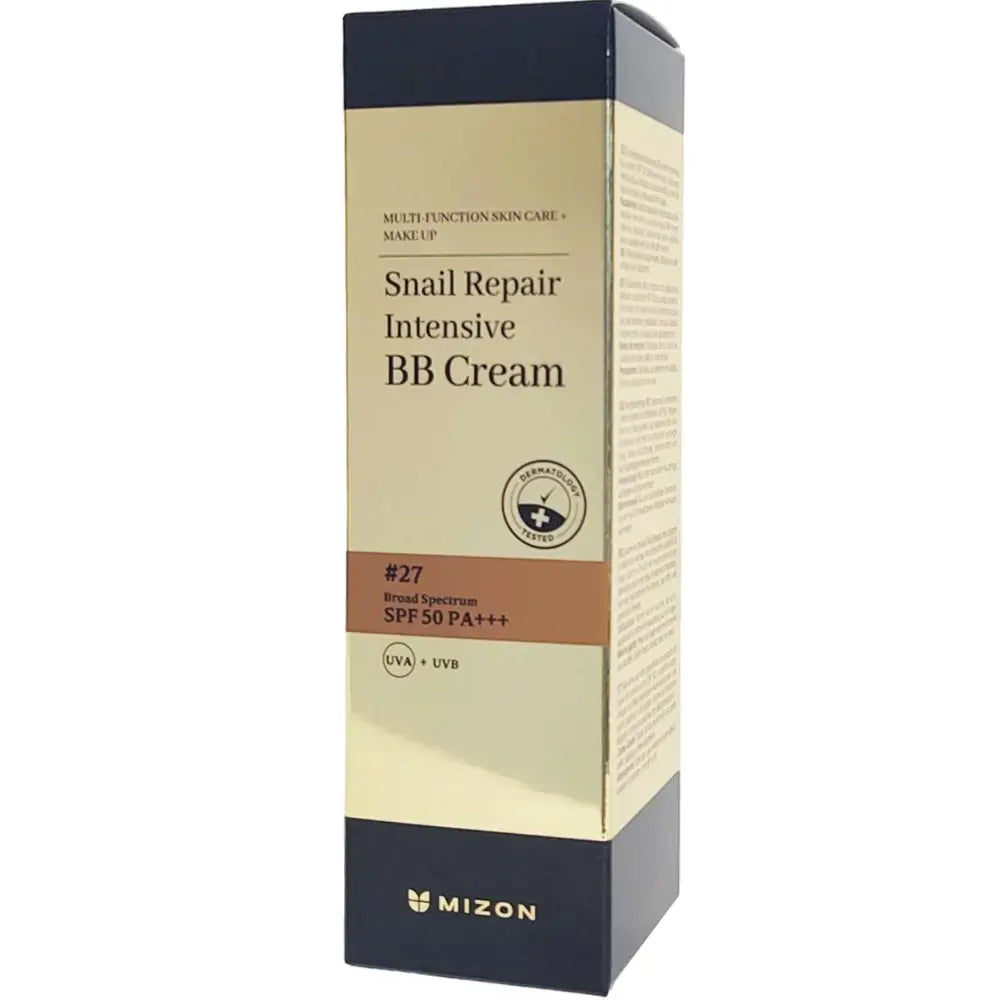 MIZON Snail Repair Intensive BB Cream - getönte Gesichtscreme mit Schneckenschleim-Extrakt und Niacinamid zur Hauttonangleichung und Feuchtigkeitsversorgung - 50 ml - 27