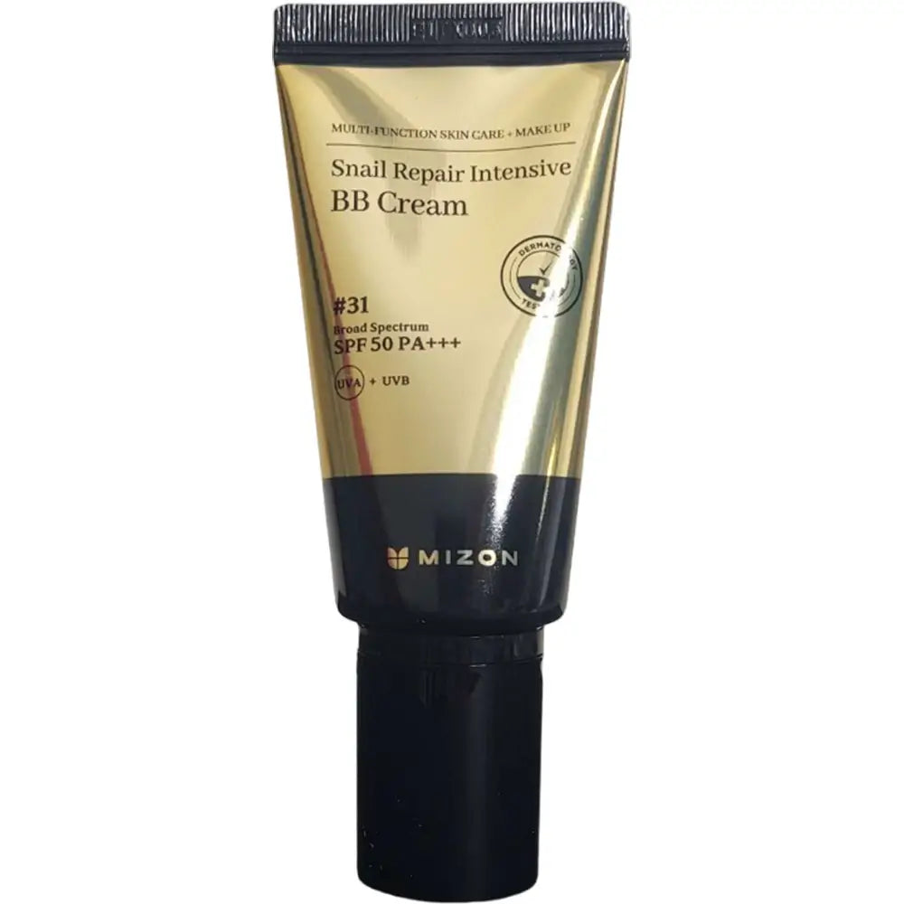 MIZON Snail Repair Intensive BB Cream - farbgebende Gesichtscreme mit Schneckenschleim-Extrakt und Niacinamid, gleicht den Hautton aus und sorgt für ein natürliches Aussehen - 50 ml - 31