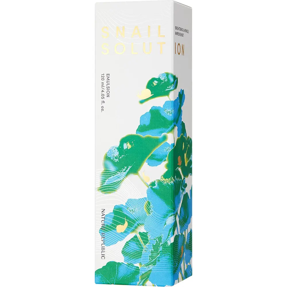 NATURE REPUBLIC Snail Solution Gesichts-Emulsion - Intensive Feuchtigkeit und Regeneration mit Schneckensekret, 120 ml