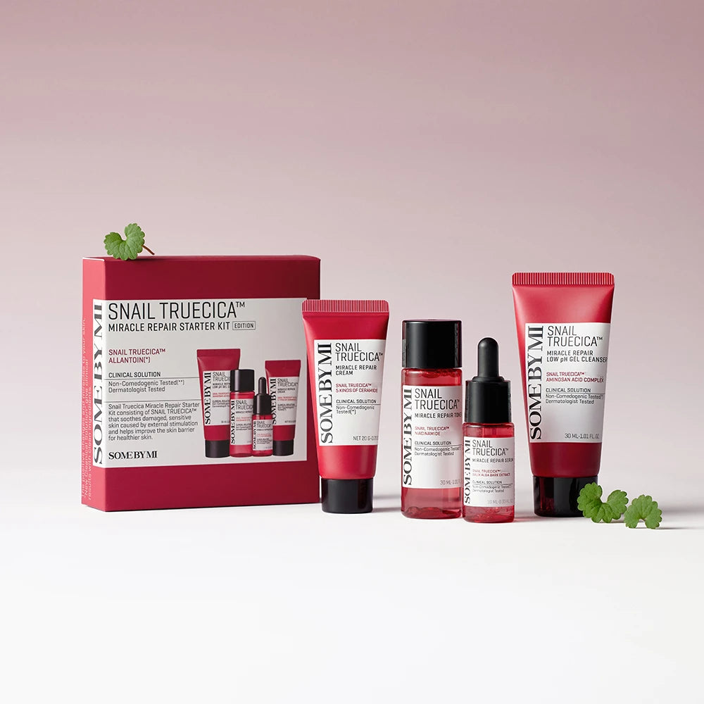 SOME BY MI Snail Truecica Miracle Repair Starter Kit - Set mit schwarzem Schneckenfiltrat und Niacinamid zur Pflege empfindlicher, geschädigter oder zu Unreinheiten neigender Haut und zur Aufrechterhaltung der Hautbarriere