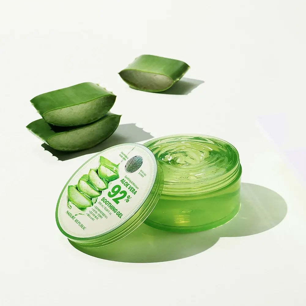 NATURE REPUBLIC Aloe Vera 92% Gel Feuchtigkeitsspendend für Gesicht und Körper – Beruhigend, intensive Feuchtigkeit und Schutz für empfindliche Haut, 300 ml