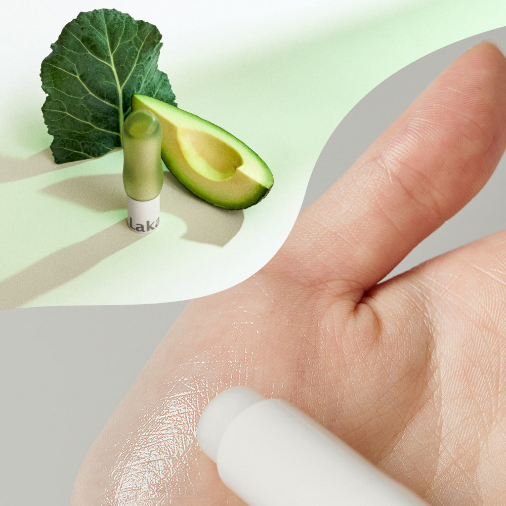 LAKA Soul Vegan Lippenbalsam - Lippenbalsam formuliert mit Avocado-Extrakt und Grünkohlblattextrakt, der zur Befeuchtung trockener Lippen beiträgt und ein glattes Aussehen bewahrt - 3,9 g - Transparent