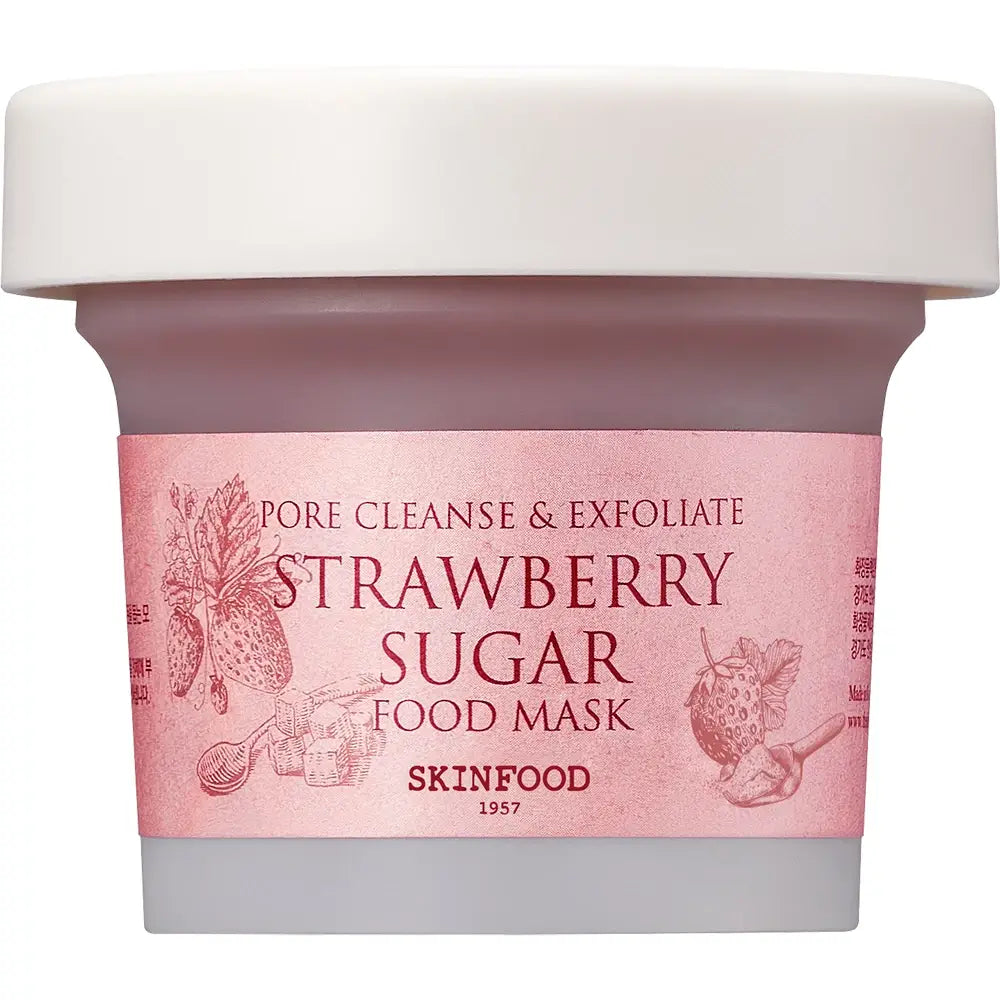 SKINFOOD Erdbeer-Zucker-Maske - Porenreinigung und Hautaufhellung, 120g