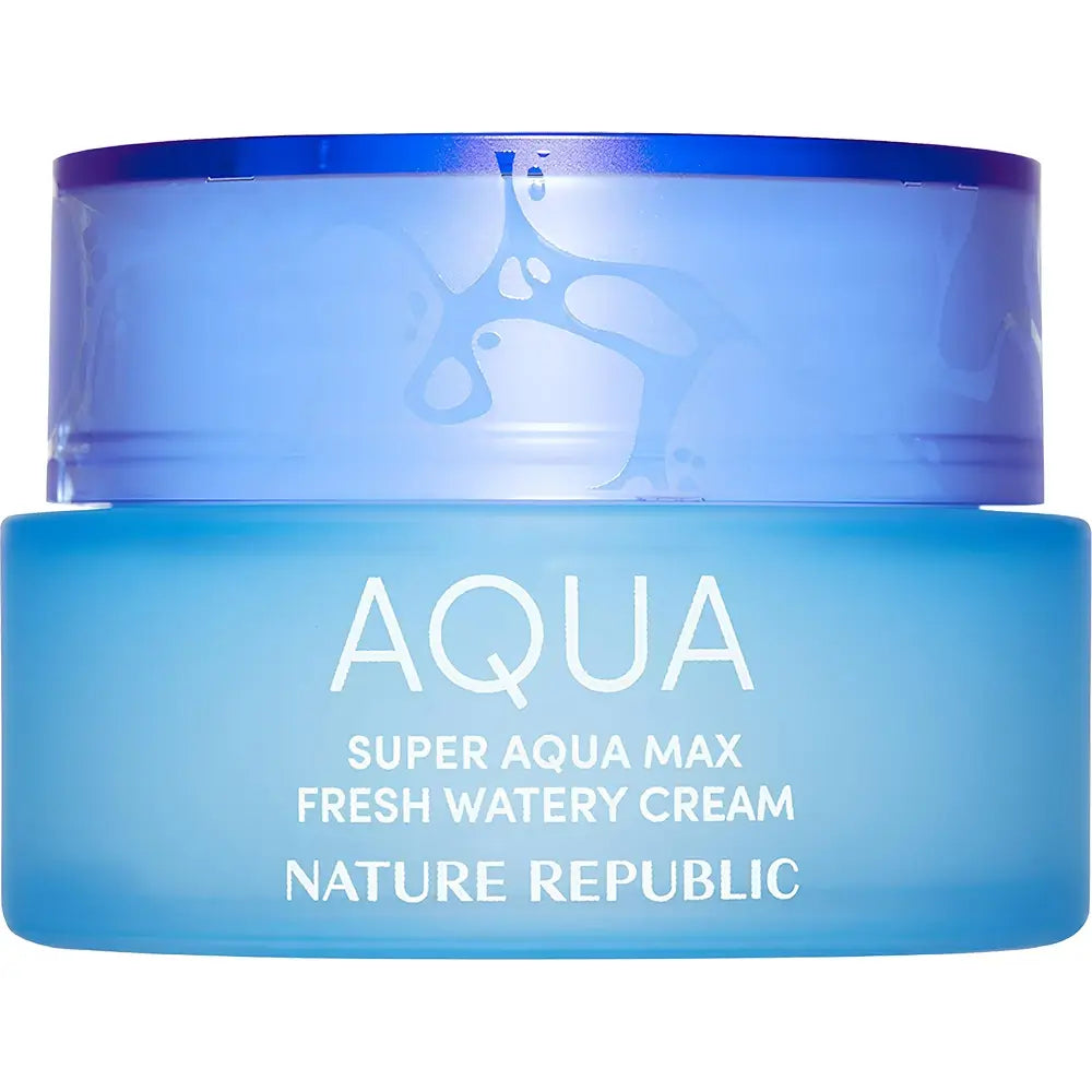 NATURE REPUBLIC Super Aqua Max Fresh Watery - Gesichtscreme formuliert mit reinem Meerwasser aus Neuseeland und revitalisierenden Meeresinhaltsstoffen, die zur Hydratisierung der Haut und zur Aufrechterhaltung des Hautkomforts beitragen - 80 g