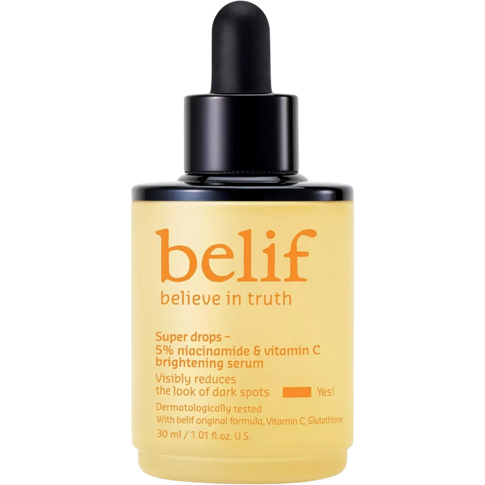BELIF Super Drops 5% Niacinamid & Vitamin C Aufhellendes Serum - Gesichtsserum mit Niacinamid und Vitamin C, das sichtbar Pigmentflecken und Aknenarben reduziert und den Hautton ausgleicht - 30 ml