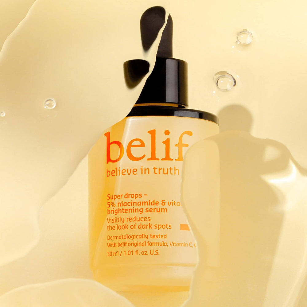 BELIF Super Drops 5% Niacinamid & Vitamin C Aufhellendes Serum - Gesichtsserum mit Niacinamid und Vitamin C, das sichtbar Pigmentflecken und Aknenarben reduziert und den Hautton ausgleicht - 30 ml
