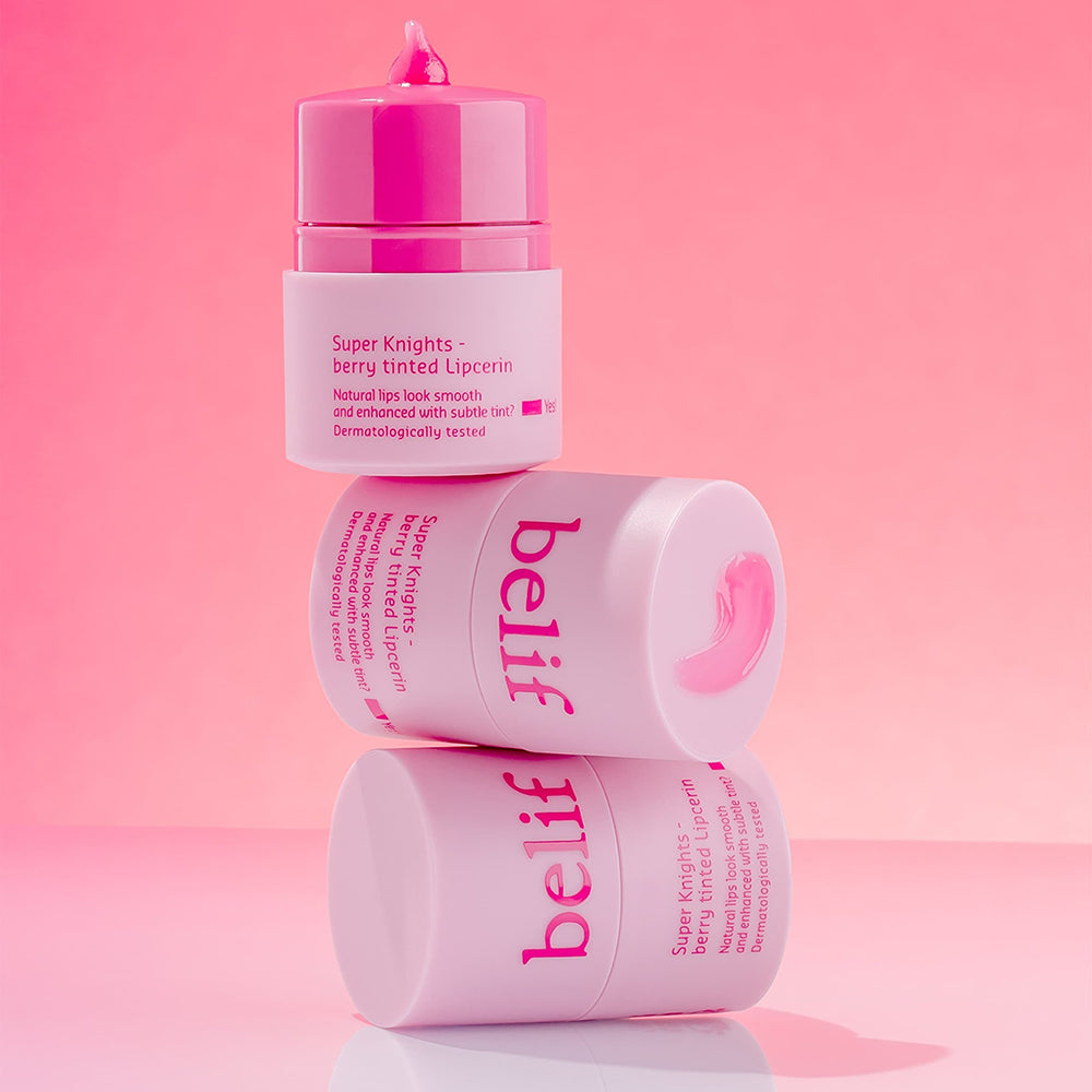 BELIF Super Knights Berry Tinted Lipcerin - getönter Lippenbalsam mit Serin und Gluconolacton zur sichtbaren Glättung und Hydratation der Lippen, mit einem zarten Farbton und langanhaltendem Komfort