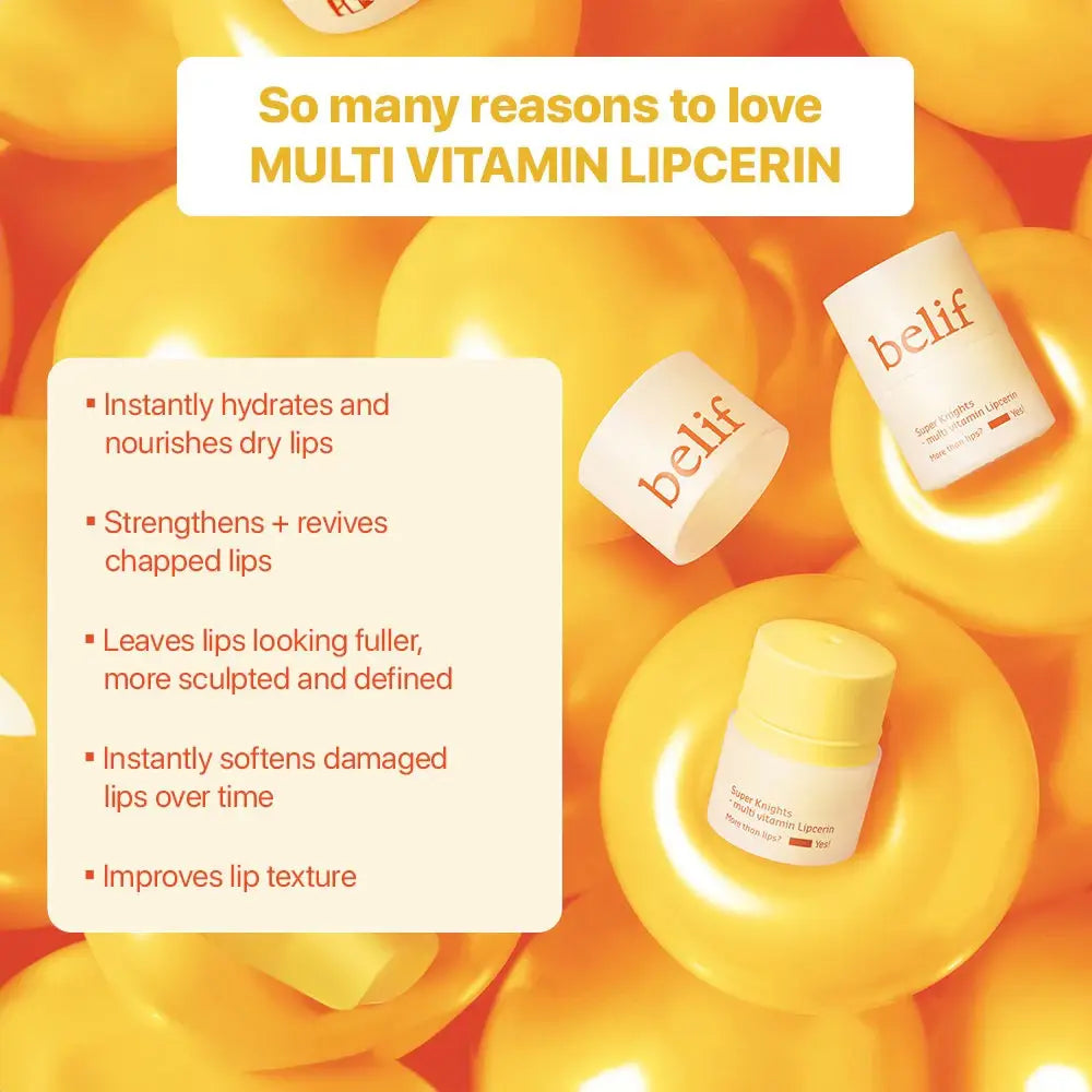 BELIF Super Knights Lippenbalsam Multivitamin - Intensive Feuchtigkeitspflege & Sanftes Peeling, 15 ml