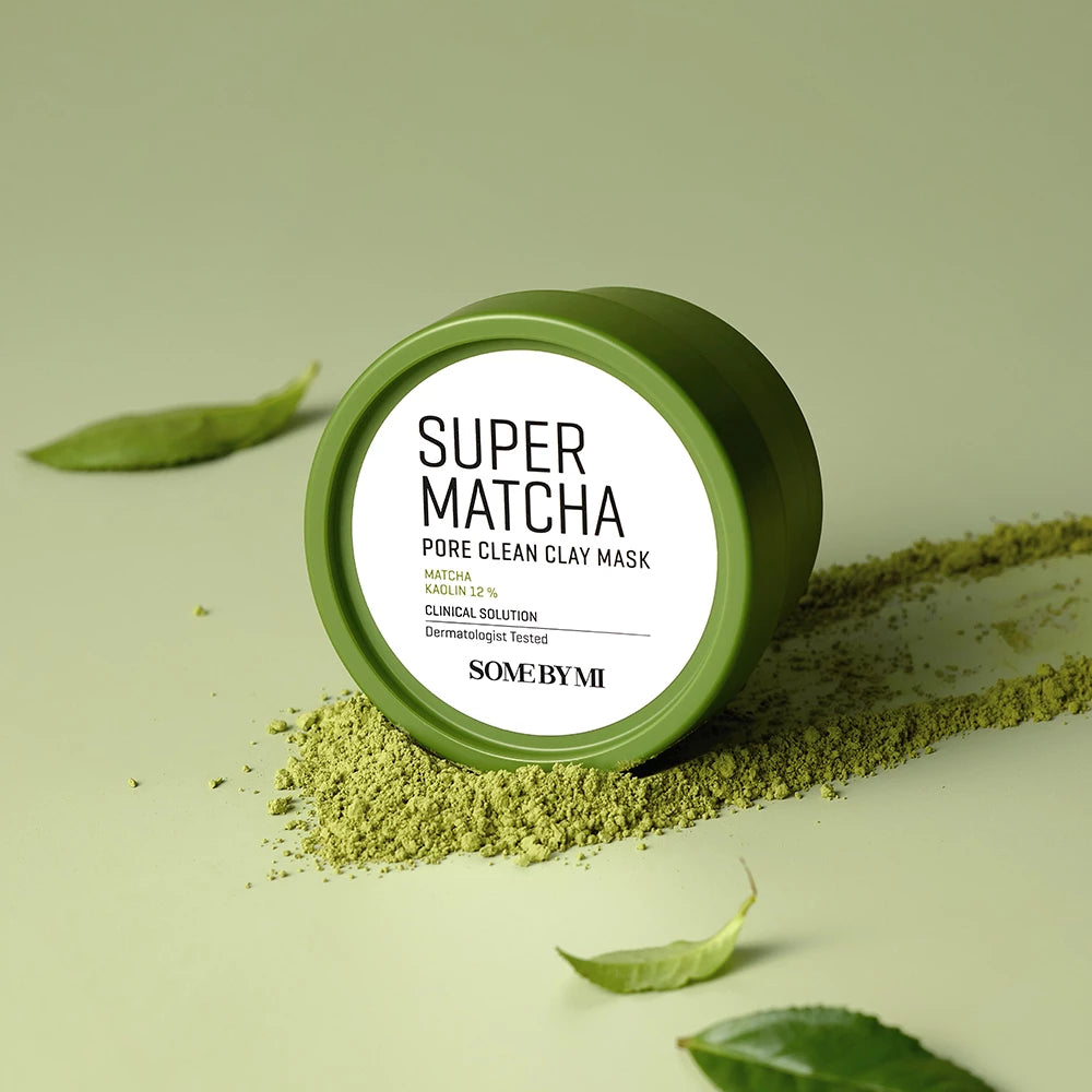 SOME BY MI Super Matcha Pore Clean Clay Mask - Gesichtsmaske mit Matcha-Extrakt und Kaolin-Tonerde zur Porenreinigung für ein gesundes Hautbild - 100 g