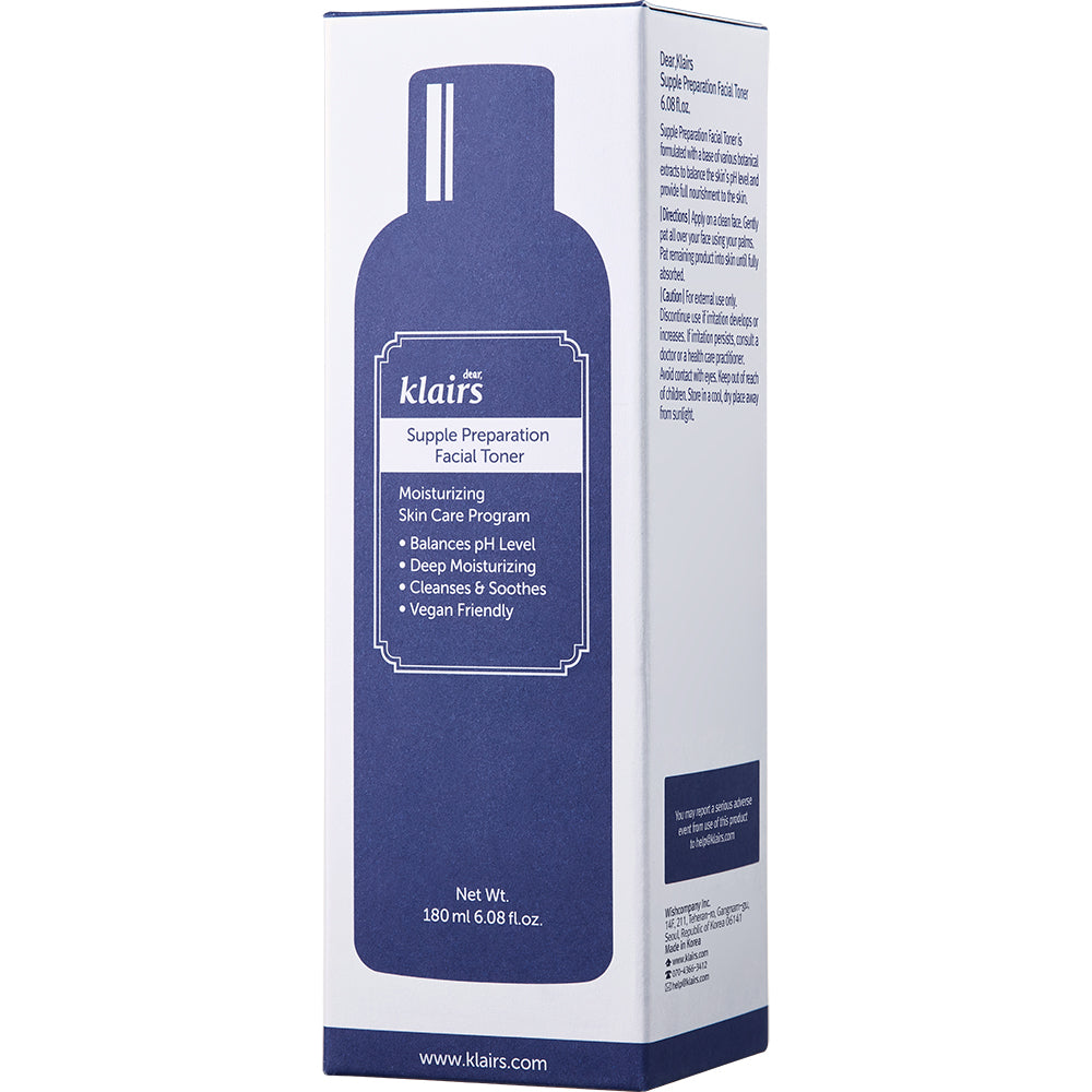 Dear Klairs Supple Preparation Toner Gesichtswasser - Intensive Feuchtigkeit und Beruhigung, 180 ml