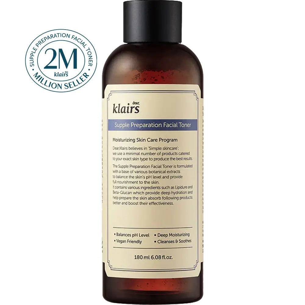 Dear Klairs Supple Preparation Toner Gesichtswasser - Intensive Feuchtigkeit und Beruhigung, 180 ml