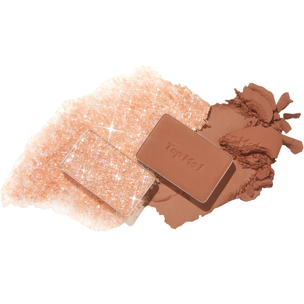 UNLEASHIA Tap Me Palette Duo - Kompakte Lidschatten-Duo-Palette, mit einem matten und einem Glitzer-Farbton, formuliert mit Glimmer und Talkum, die zu einem gleichmäßigen Auftrag beitragen und das Augen-Make-up für Tag und Abend fixieren - 8,4 g - Nr. 2 Groovy
