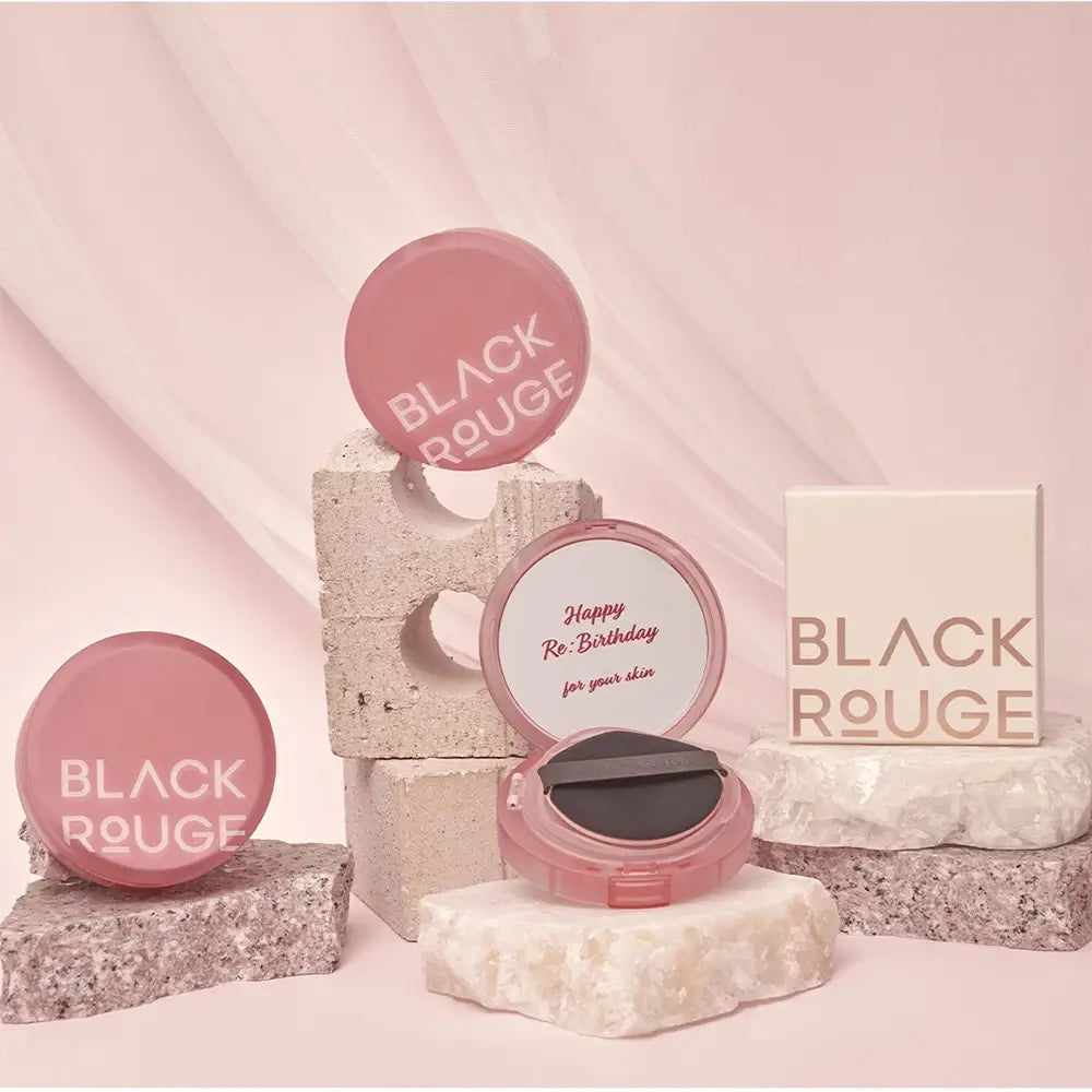 BLACK ROUGE Dünne Velours-Cushion Foundation VC01 PORCELAIN - Tiefe Feuchtigkeit und UV-Schutz, 15g