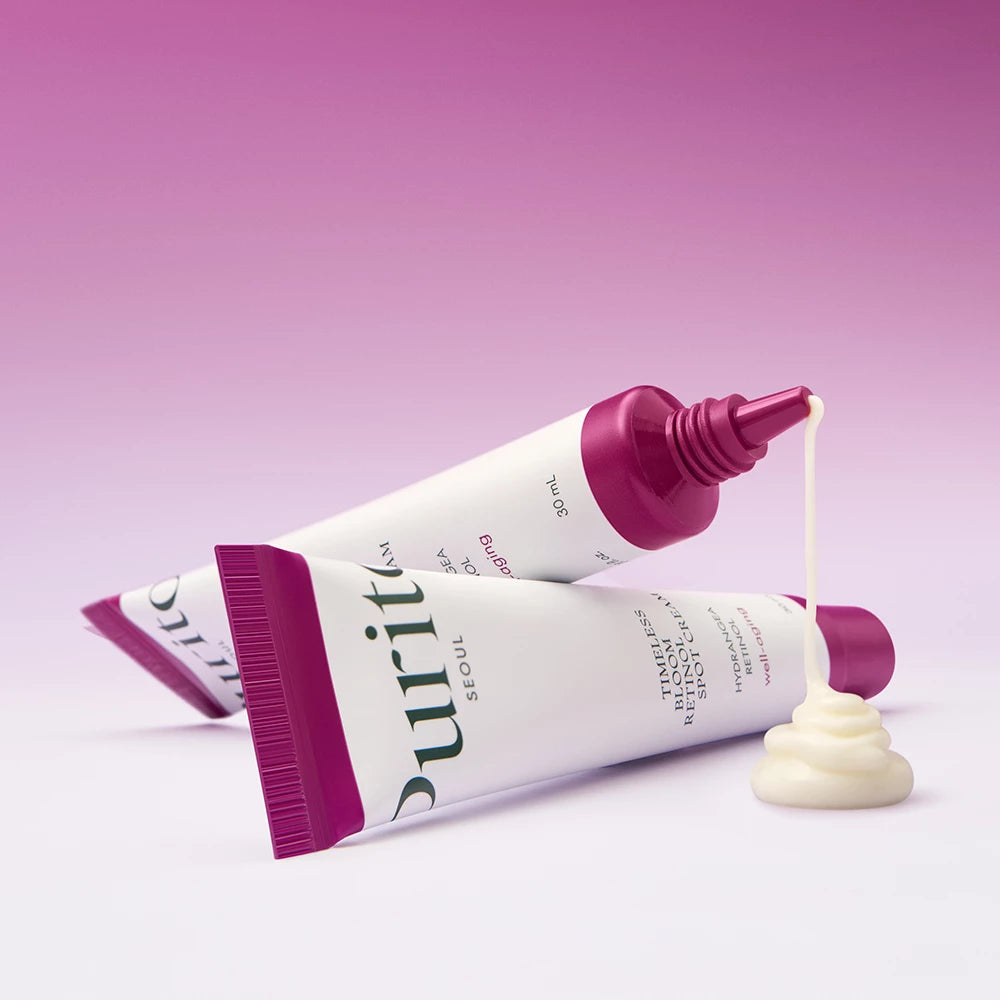 PURITO Timeless Bloom Retinol Spot Cream - Gesichtscreme mit Retinol und Bakuchiol zur Reduzierung von Falten - 30 ml