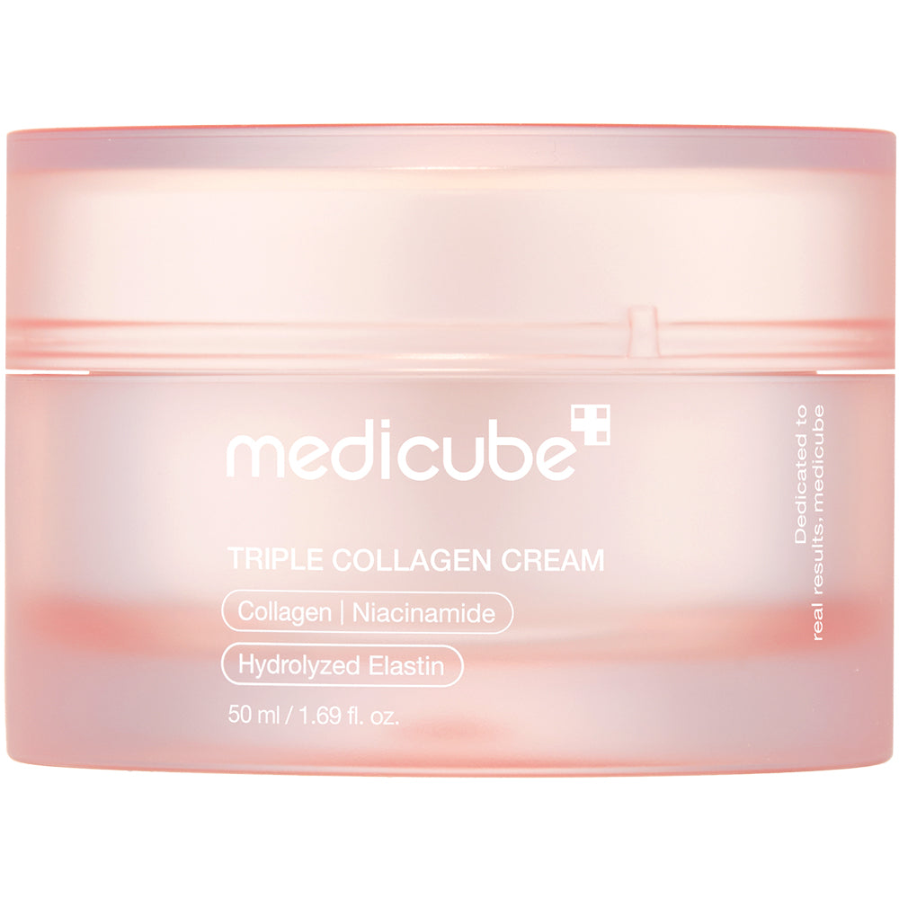 MEDICUBE Triple Collagen Creme 4.0 - Gesichtscreme mit Kollagen und Niacinamid, die zu einer ausgeglichenen und angenehmen Haut beitragen - 50 ml