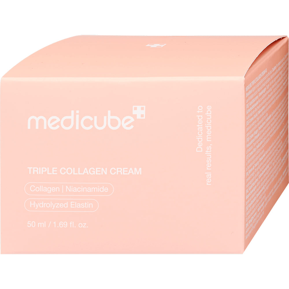 MEDICUBE Triple Collagen Creme 4.0 - Gesichtscreme mit Kollagen und Niacinamid, die zu einer ausgeglichenen und angenehmen Haut beitragen - 50 ml