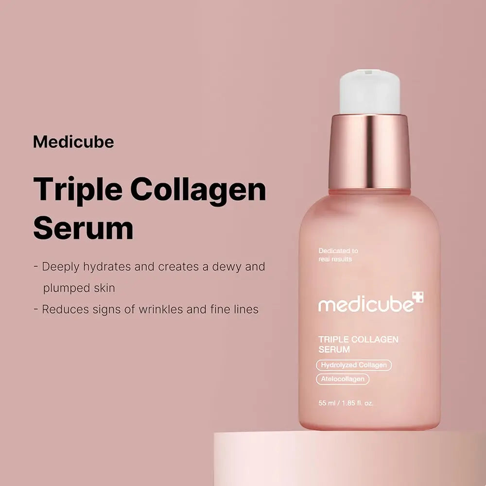 Medicube Triple Collagen Serum 4.0 Serum mit 8 Kollagenarten - Intensive Feuchtigkeit und Festigkeit, 55 ml