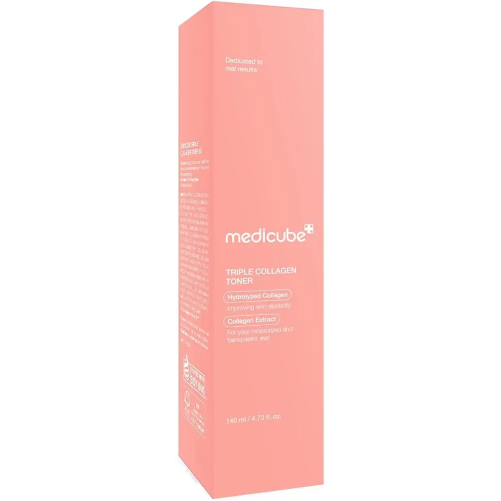 MEDICUBE Triple Collagen Toner - Gesichtswasser mit hydrolysiertem Kollagen und Hyaluronsäure für Feuchtigkeit und Hautkomfort - 140 ml