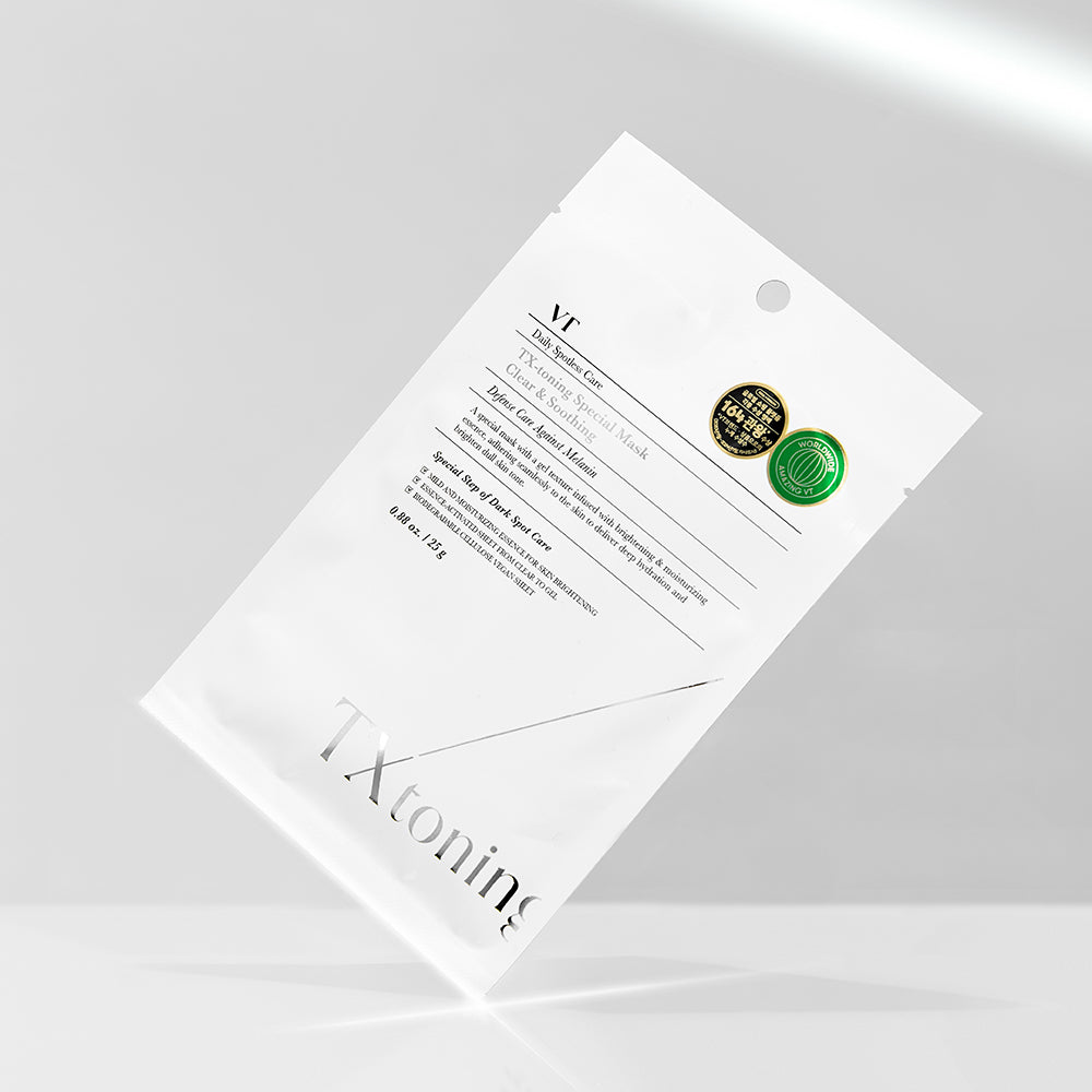 VT COSMETICS TX- Toning Special Sheet Mask - Gesichtsmaske mit Tranexamsäure und Niacinamid zur Aufhellung des Teints und Milderung von Pigmentflecken, inkl. Post-Akne-Flecken - 30 g