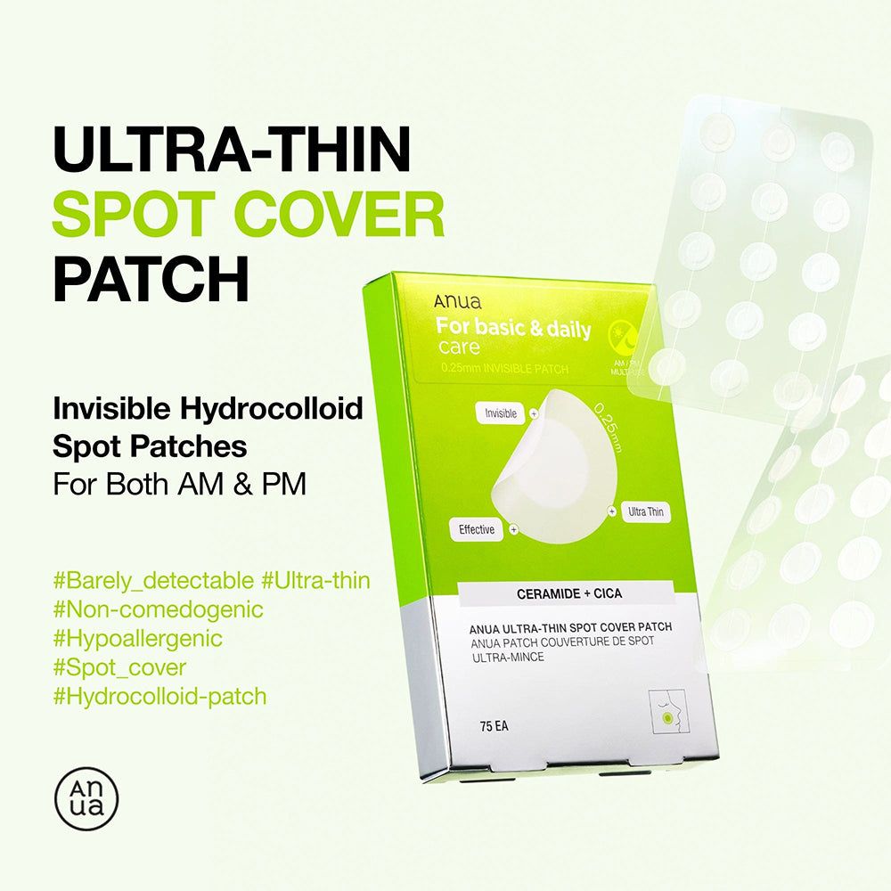 ANUA Ultra-Thin Spot Cover Patch Plasturi - Schutz und Talgabsorption, 75 Stk